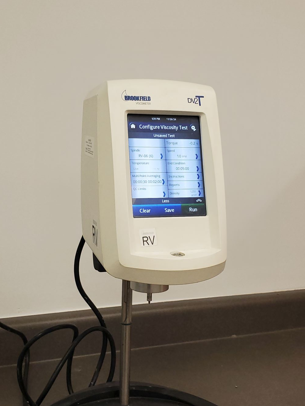 Brookfield DV2T RV Touch Screen Viscometer